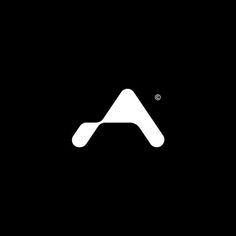 a black and white logo with the letter a in it's center, on a dark background