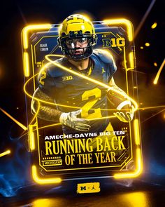 the running back of the year poster for american - day, big ten and college football