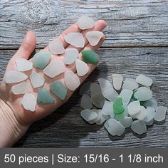 "Bulk colored sea glass  Color: white, blue  Size:  cm: 2.4 - 2.8 inch: 15/16 - 1 1/8 Quantity: 50 pieces   Weight: 155g Please note that these sea glasses have scratches, chips or glassy areas. You will receive the exact ones pictured pieces of sea glass.  This is a collection of 50 pieces of Genuine sea glass that we found on beaches of the Black sea, naturally tumbled by surf, sand and time. Each piece has been weathered by the sea for decades, and sometimes hundreds of years into little gems. We do not alter this glass in any way except to wash it with water after it is taken from the beach. These sea glass pieces would be perfect for making sea glass art, home decor, terrarium, aquarium supply, mosaic craft etc.  Thank you for your interest in TheSeaDreamers! Other colored MIX of sea Sea Glass Vase, Beach Party Decor, Beach Themed Crafts, Sea Glass Mosaic, Beach Glass Crafts, Glass Art Pictures, Beach Party Decorations, Sea Glass Colors, Art Pics