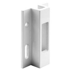 an image of a white door handle for a cabinet or closet lock on a white background