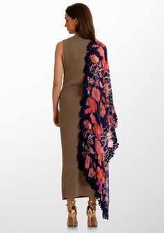 Immerse yourself in the enchanting beauty of this Hibiscus floral print scarf, crafted from a tactile blend of modal and silk. Uplifted with a skilfully hand crafted scalloped navy blue lace border in a bold leaf design, this scarf is an exquisite fusion of nature-inspired elegance and comfort. The lightweight and silky feel of the modal and silk blend caresses your senses whilst the floral print creates a delicate interplay of patterns. Versatile and cozy, this scarf can be draped gracefully ov Summer Shawl, Lace Border, Border Print, Blue Lace, Scarf Print, Leaf Design, Silk Scarf, Nature Inspired, Hibiscus