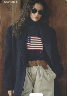 Ralph Lauren Sweater Outfit, Polo Sweater Outfit, Ralph Lauren Aesthetic, Ralph Lauren Looks, Flag Sweater, Ralph Lauren 90s, Winter Sweater Outfits, Winter Outfits Aesthetic