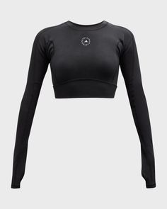 adidas by Stella McCartney TrueStrength Yoga Crop Top | Neiman Marcus Black Crop Tops