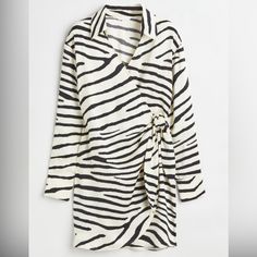 New And Never Worn. Super Flattering. Zebra Print Wrap Dress, Sheer Sleeve Dress, Sleeved Velvet Dress, Satin Shirt Dress, Long Sleeve Tunic Dress, Cross Shirts, Zebra Print Dress, Sweater Maxi Dress, Women Long Sleeve Dress