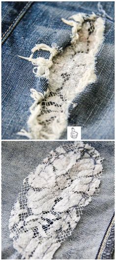 an image of the inside of a pair of jeans that have been torn and ripped