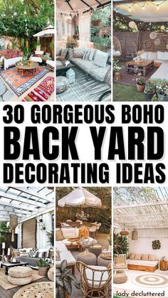 20 Gorgeous Boho Back Yard Decorating Ideas Backyard Cozy Spaces, Boho Outdoor Decorations, Boho Decor Outdoor, Garden Boho Decor, Homestead Decorating Ideas, Boho Outside Patio, Outdoor Tapestry Patio, Bohemian Yard Ideas, Boho Gazebo Decor