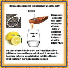 Chia seed drink recipethat dissolves fat on the stomach quickly weightlosssmoothies3 Chia Seed Drink Recipes, Chia Seed Drinks, Full Body Detox, Detox Diet Plan, Natural Detox Drinks, Detox Plan, Detox Drinks Recipes, Healthy Detox, Natural Detox