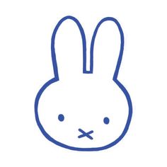 a drawing of a rabbit face on a white background