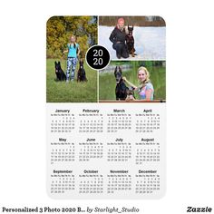 a calendar with photos of people and their dogs