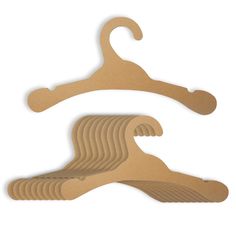 two wooden hangers on a white background