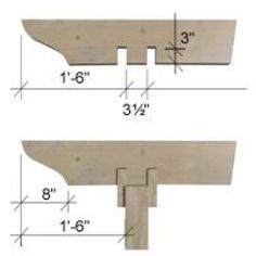 the measurements for an unfinished door handle and its measurements are shown in two different sizes