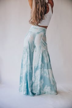 Waist Bowknot Tie Printed Beach Pants Maxi Dresses Casual, Looks Style, Tie Dyed, Long Pants, Leg Pants, Wide Leg Pants, Casual Dresses, High Waist, Tie Dye