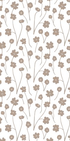 a white background with brown flowers on it