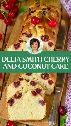 Delia Smith Cherry And Coconut Cake Cherry Coconut Cake, Cherry And Coconut Cake, Demerara Sugar, Delia Smith, Cherry Coconut, Coconut Cake Recipe, Loaf Cakes, Desiccated Coconut, Glace Cherries