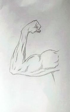 a drawing of a man's arm in the air