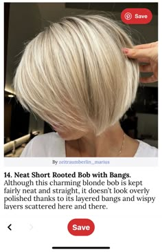 Blonde Bob Fine Hair Round Faces, Gorgeous Hair Color, Bob Hairstyles For Fine Hair, Trendy Short Hair Styles, Hair Affair, Short Hair Cuts For Women