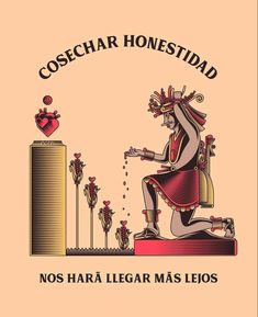 an image of a woman sitting on top of a building with the words cosecha honest