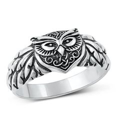 Owl Ring Oxidized Bird of Prey .925 Sterling Silver Band Jewelry Female Male Unisex Size 11 All our silver jewelry is crafted from .925 silver also commonly referred to as sterling silver. Sterling silver is the standard for beautiful high-quality silver jewelry and cannot be replicated by lower priced silver plated jewelry. It is 92.5% pure silver, mixed with alloys to add strength and durability to stand the test of time. Keep your fine jewelry shiny and elegant by storing it properly. Jewelry Owl Ring, Bird Of Prey, Tarnish Remover, Female Male, Band Jewelry, Silver Plated Jewelry, Sterling Silver Bands, Pure Silver, Silver Band