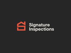 the logo for signature inspections, which is designed to look like an orange house