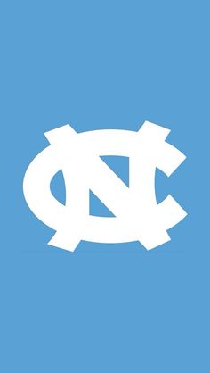 the university of north carolina logo is shown in white on a blue background with arrows