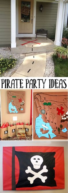 pirate party ideas for kids to play in the yard and on the front lawn with their name