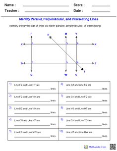 the lines that are parallel to each other in this worksheet, which shows how they