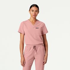 Rhena Classic Scrub Top in Mauve - Women's Tops by Jaanuu Flexibility And Mobility, Medical Scrubs, Samoa, Scrub Pants, Scrub Tops, Sierra Leone, Seychelles, Mauritius, British Indian