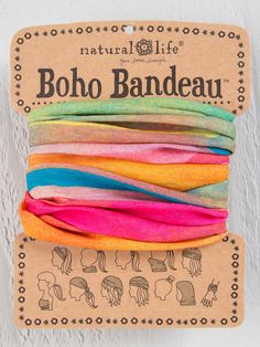 Express yourself in countless ways with our Boho Bandeau! Bad hair day? Don’t worry; the Boho Bandeau changes it to a good one! They also look adorable under our jumpsuits and sundresses to create a completely different look. Let a bandeau hold your hair back for yoga class or a long hike. Stash one in your car or bag Bandeau Headband, Boho Bandeau, Rainbow Boho, Rainbow Ombre, Hair Accessories Boho, Effortless Outfit, Rainbow Nursery, Cozy Hat, Boho Accessories