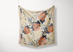 Spring Promises Silk Scarf Cream Background, Linen Bag, A Bag, Silk Scarf, Montreal, Silk, Cream, Pattern, Hair