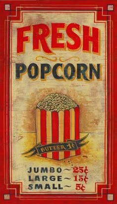 Fresh Popcorn Antiqued Wood Sign I'm gonna share the prices with Regal Cinemas :) Vintage Wooden Signs, Horse Sign, Antique Signs, Big Top, Old Signs, Vintage Circus, Movie Room, Vintage Advertisement