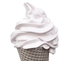 an ice cream cone with white icing on top