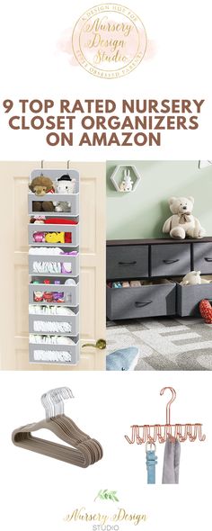 the top rated nursery closet organizer on amazon is open and it's hanging in front of