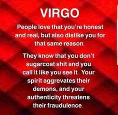 a red background with the words virgo written in white on it and an image of a