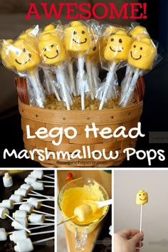 lego themed marshmallow pops are the perfect treat for any lego fan