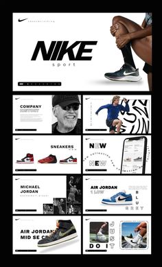 an advertisement for nike is shown in black and white, with images of people's feet