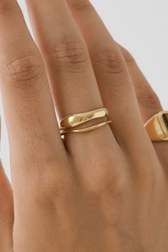 Waves Ring, Organic Rings, Wave Ring, Gold Ring Sets, Classy Jewelry, Jewelry Lookbook, 가을 패션, Minimalist Rings, Dream Jewelry