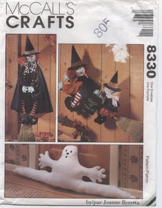 the sewing pattern is for two halloween decorations