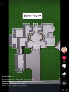 the floor plan for a house that has been built in an area with lots of green grass