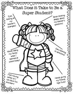 a coloring page with the words what does it take to be a super student?