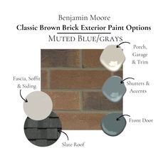 the brick exterior paint options are shown