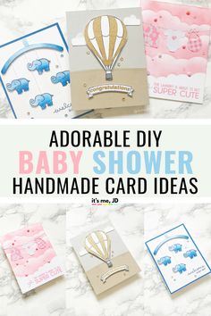 baby shower handmade card ideas with text overlay that says adorable diy baby shower handmade card ideas