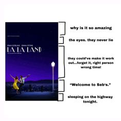 an advertisement for the movie la la land