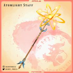 an image of a wand with glowing lights on it's tip and the words, astrolight staff