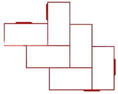 an image of a red and white box with squares on it's sides in the shape of rectangles