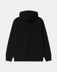 Color: Black - The Hooded Chase Sweatshirt is constructed from a cotton-polyester blend and brushed for extra softness and warmth without losing breathability. The garment also features raglan sleeves with flatlock stitching and a kangaroo pocket.   \ 58/42% Cotton/Polyester Sweat, 13 oz  \ regular fit  \ fits true to size  \ brushed  \ flatlock stitching  \ adjustable hood  \ raglan sleeves  \ kangaroo pocket  \ logo embroidery Plain Black Hoodie, Pola Jaket, Hoodie Template, Blank Hoodies, Black Hoodie Men, Black Sweats, Pocket Logo