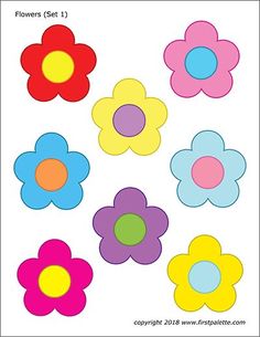 flower cut outs are shown with different colors and shapes on the same piece, each one has