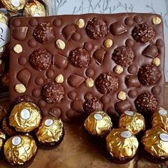 some chocolates are sitting on a table