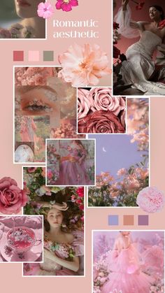 Floral Feminine Aesthetic, Floral Mood Board Fashion, Story Board Illustration Ideas Fashion, Feminine Romantic Style Aesthetic, Feminine Gaze Aesthetic, Fashion Concept Board Ideas, Romantic Feminine Aesthetic, Color Board Fashion Portfolio, Light Feminine Aesthetic Wallpaper