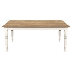 a white table with wooden top and legs