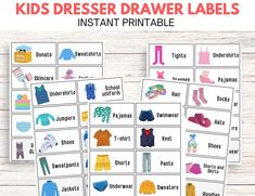 kids's dress up clothes and clothing labels